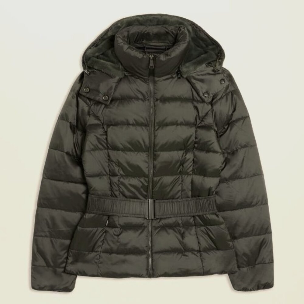 (NEW) Ted Baker Dark Green Hooded Puffer Jacket - Size XS